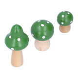 3Pcs/Set Mushroom Crafts Innovative Cute Wooden Ornaments Home Office Desktop DecorationGreen In Australia - Darrahopens