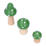 3Pcs/Set Mushroom Crafts Innovative Cute Wooden Ornaments Home Office Desktop DecorationGreen In Australia - Darrahopens