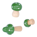 3Pcs/Set Mushroom Crafts Innovative Cute Wooden Ornaments Home Office Desktop DecorationGreen