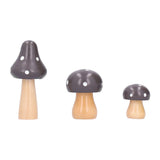 3Pcs/Set Mushroom Crafts Innovative Cute Wooden Ornaments Home Office Desktop DecorationBrown In Australia - Darrahopens