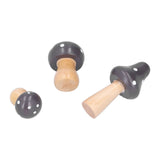 3Pcs/Set Mushroom Crafts Innovative Cute Wooden Ornaments Home Office Desktop DecorationBrown