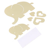 Innovative Cartoon Elephant Shape Beautiful Wall Sticker Room Mirror Wall Paper for DecorationGolden