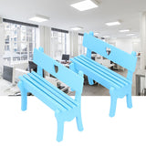 2Pcs Wooden Decorative Small Chair Originality Wooden Craft Decoration for Home OfficeBlue