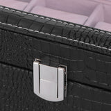 6-Slot Watch Box PU Leather Rectangular Wristwatch Display Case Organizer Gift Black