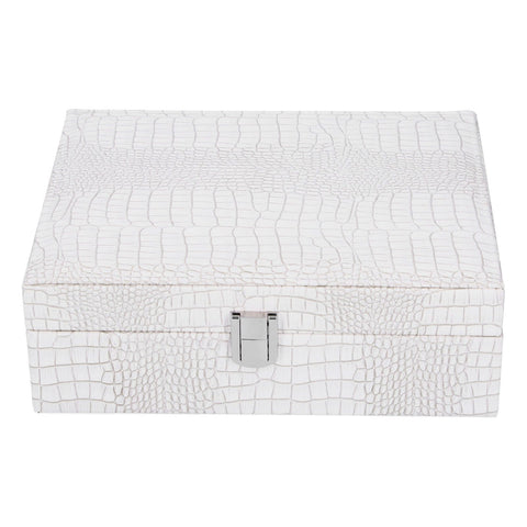White Artificial Leather Multilayer Jewelry Box Portable Packaging Box for Collecting