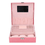 Pink Artificial Leather Jewelry Box Watch Jewelry Packaging Container Holder for Girls In Australia - Darrahopens