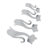 Cat Shape Mirror Wall Stickers Home Living Room Bedroom DIY Wall Art DecorationsSilver