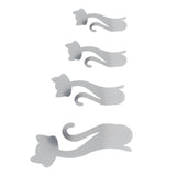 Cat Shape Mirror Wall Stickers Home Living Room Bedroom DIY Wall Art DecorationsSilver