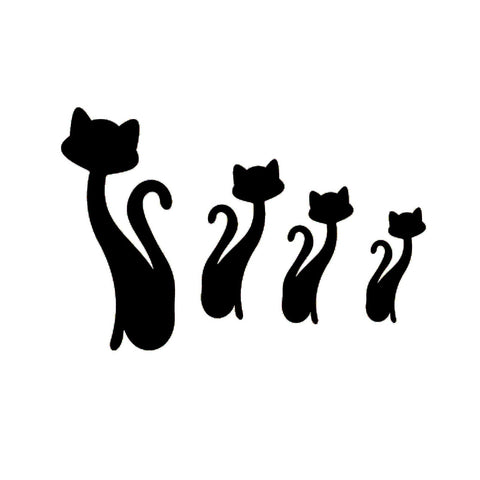 Cat Shape Mirror Wall Stickers Home Living Room Bedroom DIY Wall Art DecorationsBlack In Australia - Darrahopens