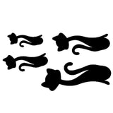 Cat Shape Mirror Wall Stickers Home Living Room Bedroom DIY Wall Art DecorationsBlack