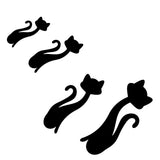 Cat Shape Mirror Wall Stickers Home Living Room Bedroom DIY Wall Art DecorationsBlack