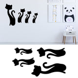 Cat Shape Mirror Wall Stickers Home Living Room Bedroom DIY Wall Art DecorationsBlack