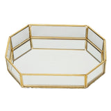 Octagonal Storage Box Mini Gold Geometry Jewelry Necklace Dessert Basket with Flannel 20x14x4cm In Australia - Darrahopens