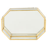 Octagonal Storage Box Mini Gold Geometry Jewelry Necklace Dessert Basket with Flannel 20x14x4cm