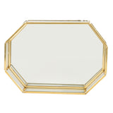 Octagonal Storage Box Mini Gold Geometry Jewelry Necklace Dessert Basket with Flannel 20x14x4cm