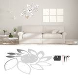 DIY Mirror Wall Clock Stickers Modern Decor for Home Living Room Background StickerSilver