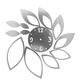DIY Mirror Wall Clock Stickers Modern Decor for Home Living Room Background StickerSilver