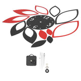 DIY Mirror Wall Clock Stickers Modern Decor for Home Living Room Background Sticker(Noir rouge ) In Australia - Darrahopens