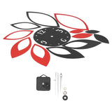 DIY Mirror Wall Clock Stickers Modern Decor for Home Living Room Background Sticker(Noir rouge ) In Australia - Darrahopens