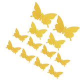 12Pcs/Set 3‑Dimensional Sticker Simulation Flash Wallpaper Living Room Wedding Wall Art for HomeShiny Gold