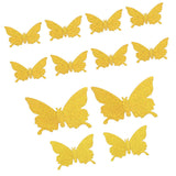 12Pcs/Set 3‑Dimensional Sticker Simulation Flash Wallpaper Living Room Wedding Wall Art for HomeShiny Gold