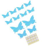 12Pcs/Set 3‑Dimensional Sticker Simulation Flash Wallpaper Living Room Wedding Wall Art for HomeShiny Blue