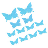 12Pcs/Set 3‑Dimensional Sticker Simulation Flash Wallpaper Living Room Wedding Wall Art for HomeShiny Blue