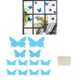 12Pcs/Set 3‑Dimensional Sticker Simulation Flash Wallpaper Living Room Wedding Wall Art for HomeShiny Blue