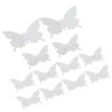 12Pcs/Set 3‑Dimensional Sticker Simulation Flash Wallpaper Living Room Wedding Wall Art for HomeShiny Silver