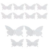 12Pcs/Set 3‑Dimensional Sticker Simulation Flash Wallpaper Living Room Wedding Wall Art for HomeShiny Silver