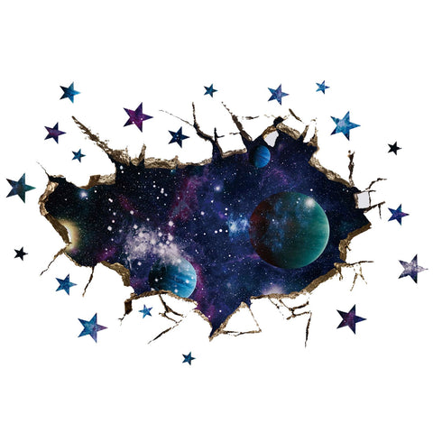 DIY Wall Sticker 3‑Dimensional Star Universe Decals Living Room Bedroom Decoration In Australia - Darrahopens