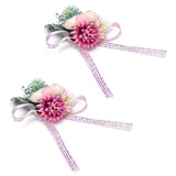 2Pcs Wedding Bridal Corsage Bridesmaid Wrist Flower for Wedding Party AnniversaryPink In Australia - Darrahopens