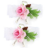 2Pcs Bridesmaid Silk Wrist Flower Bridal Corsage Wedding Ceremony Decoration SupplyPink In Australia - Darrahopens