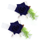 2Pcs Bridesmaid Silk Wrist Flower Bridal Corsage Wedding Ceremony Decoration SupplySapphire Blue In Australia - Darrahopens