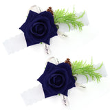 2Pcs Bridesmaid Silk Wrist Flower Bridal Corsage Wedding Ceremony Decoration SupplySapphire Blue In Australia - Darrahopens