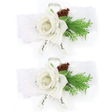 2Pcs Bridesmaid Silk Wrist Flower Bridal Corsage Wedding Ceremony Decoration SupplyWhite In Australia - Darrahopens