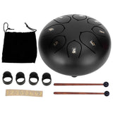 6in Tongue Drum 8‑Tones Ethereal Hand Pan Drums with Drumstick Percussion InstrumentBlack In Australia - Darrahopens