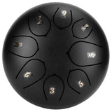 6in Tongue Drum 8‑Tones Ethereal Hand Pan Drums with Drumstick Percussion InstrumentBlack In Australia - Darrahopens