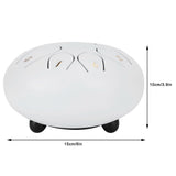 6in Tongue Drum 8‑Tones Ethereal Hand Pan Drums with Drumstick Percussion InstrumentWhite