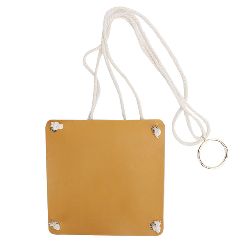 Hanging Planter Holder PU Leather Base Cotton Rope Net Flowerpot Hanging Basket for GardeningYellow 10cm In Australia - Darrahopens