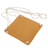 Hanging Planter Holder PU Leather Base Cotton Rope Net Flowerpot Hanging Basket for GardeningYellow 20cm