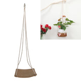 Hanging Planter Holder PU Leather Base Cotton Rope Net Flowerpot Hanging Basket for GardeningYellow 20cm