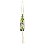 Wine Bottle Holder Bohemian Style Hand Knitting Cotton Rope Bottles Storage Hanging BagBeige