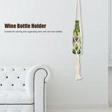 Wine Bottle Holder Bohemian Style Hand Knitting Cotton Rope Bottles Storage Hanging BagBeige