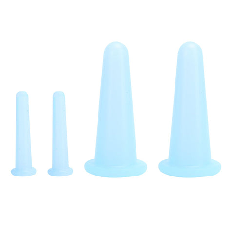 4Pcs Silicone Massage Cup Moisture Absorption Jar Face Cupping Cup Body Health CareBlue 2 Large 2 Small In Australia - Darrahopens