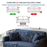 Blue Leaves Soft Elastic Sofa Cover Washable Sofa Slipcover Furniture Protector for Home2 Seater