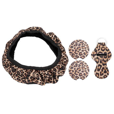 4PCS Universal Steering Wheel Cover Cup Holder Coasters Keyring Set Car Accessories Set In Australia - Darrahopens