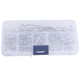 100Pcs R Cotter Pins Tractor Pin Clips with Plastic Box Assortment Kit Fastener Clip Set
