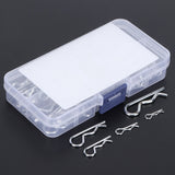 100Pcs R Cotter Pins Tractor Pin Clips with Plastic Box Assortment Kit Fastener Clip Set