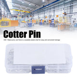100Pcs R Cotter Pins Tractor Pin Clips with Plastic Box Assortment Kit Fastener Clip Set